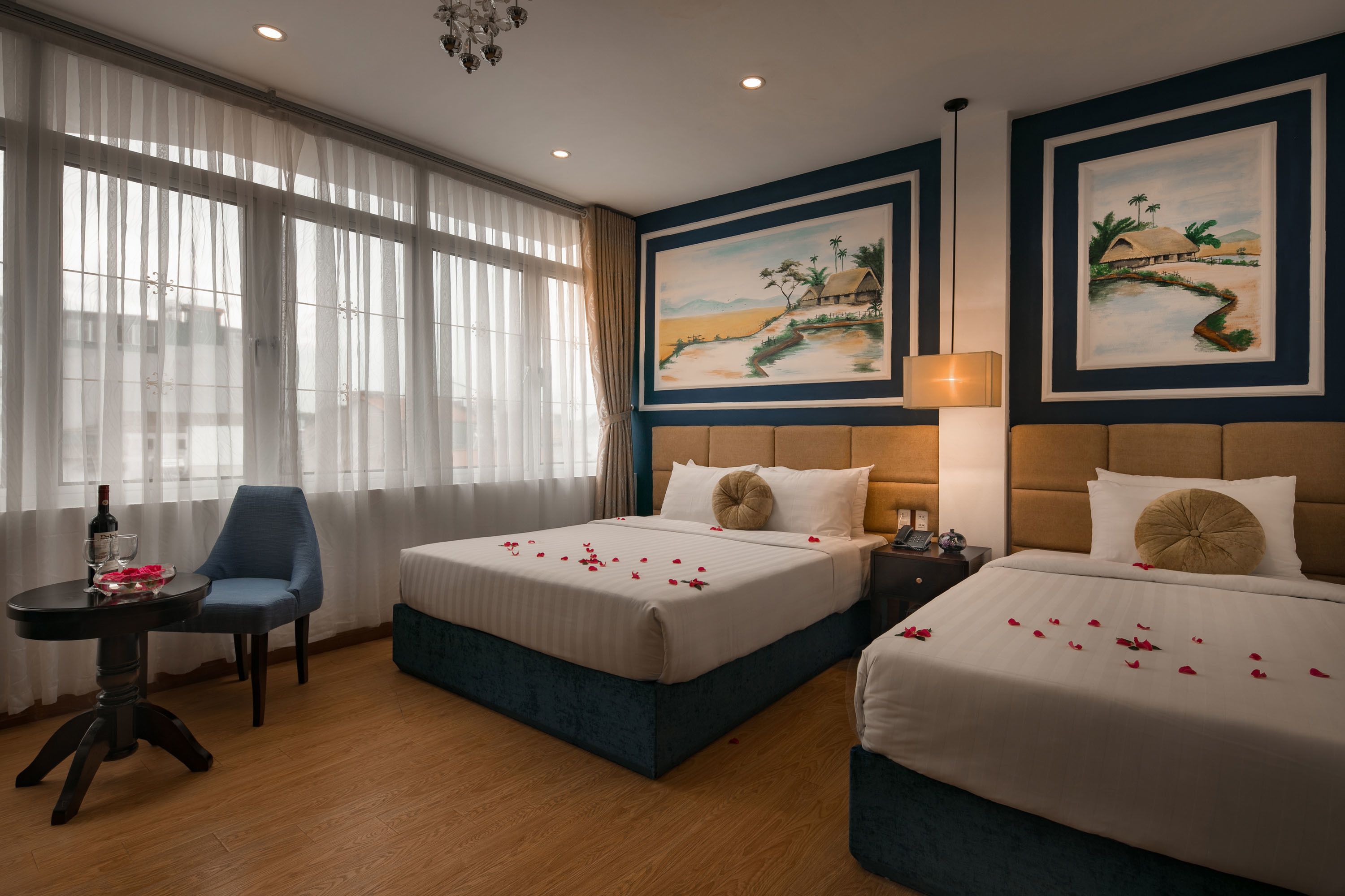 family triple room, bathtub, city view | view from room