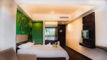 Quarto solteiro luxo, sacada | 1 quarto, frigobar, cofres nos quartos, escrivaninha
