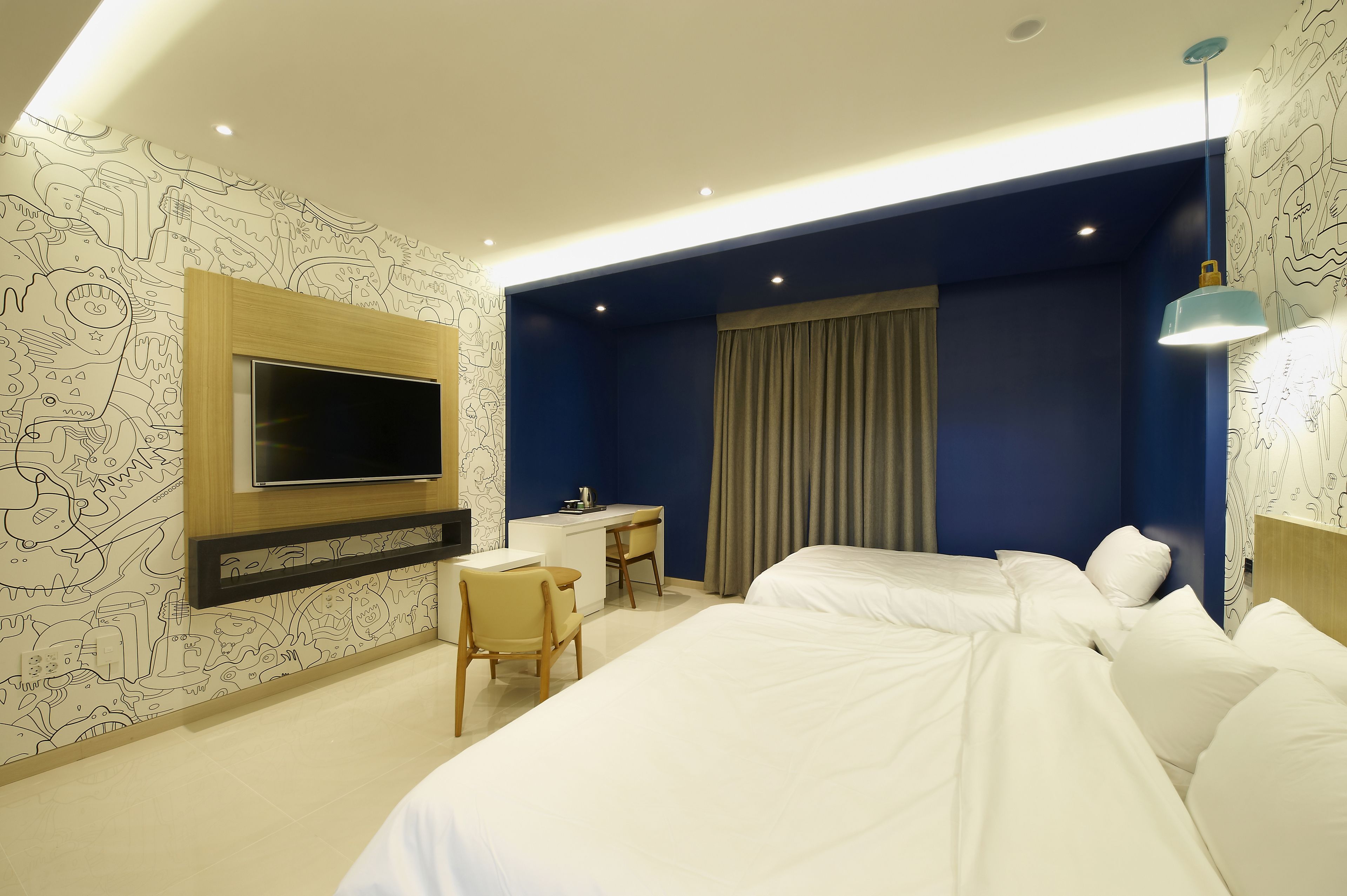 double or twin room | individually decorated, individually furnished, desk, blackout curtains