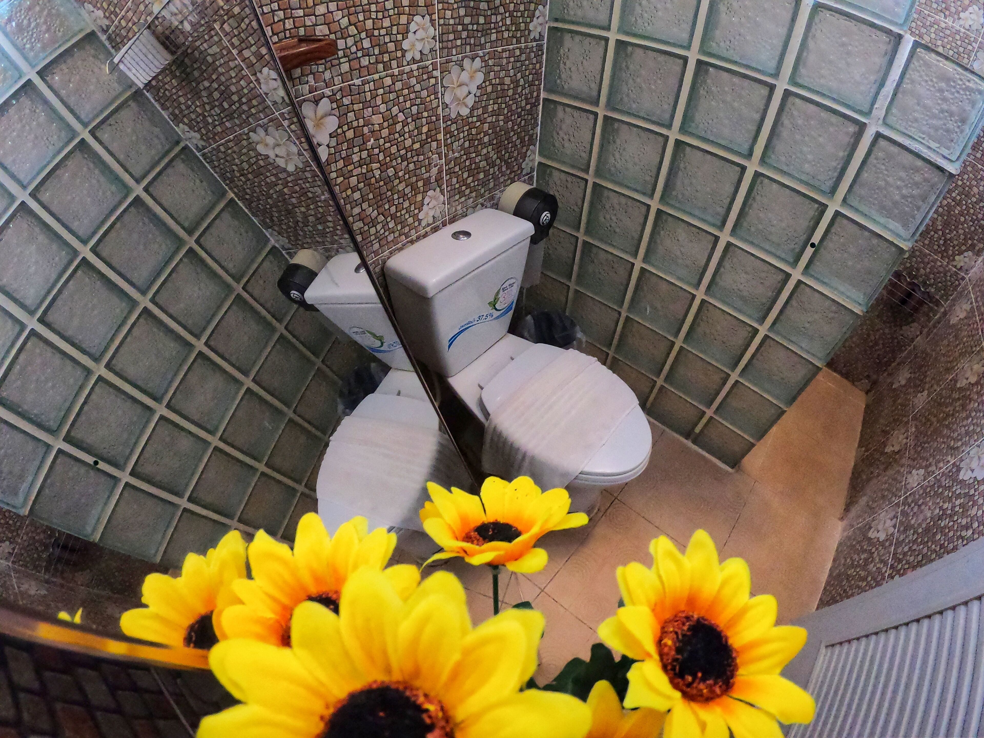 family room | bathroom | shower, free toiletries, hair dryer, towels