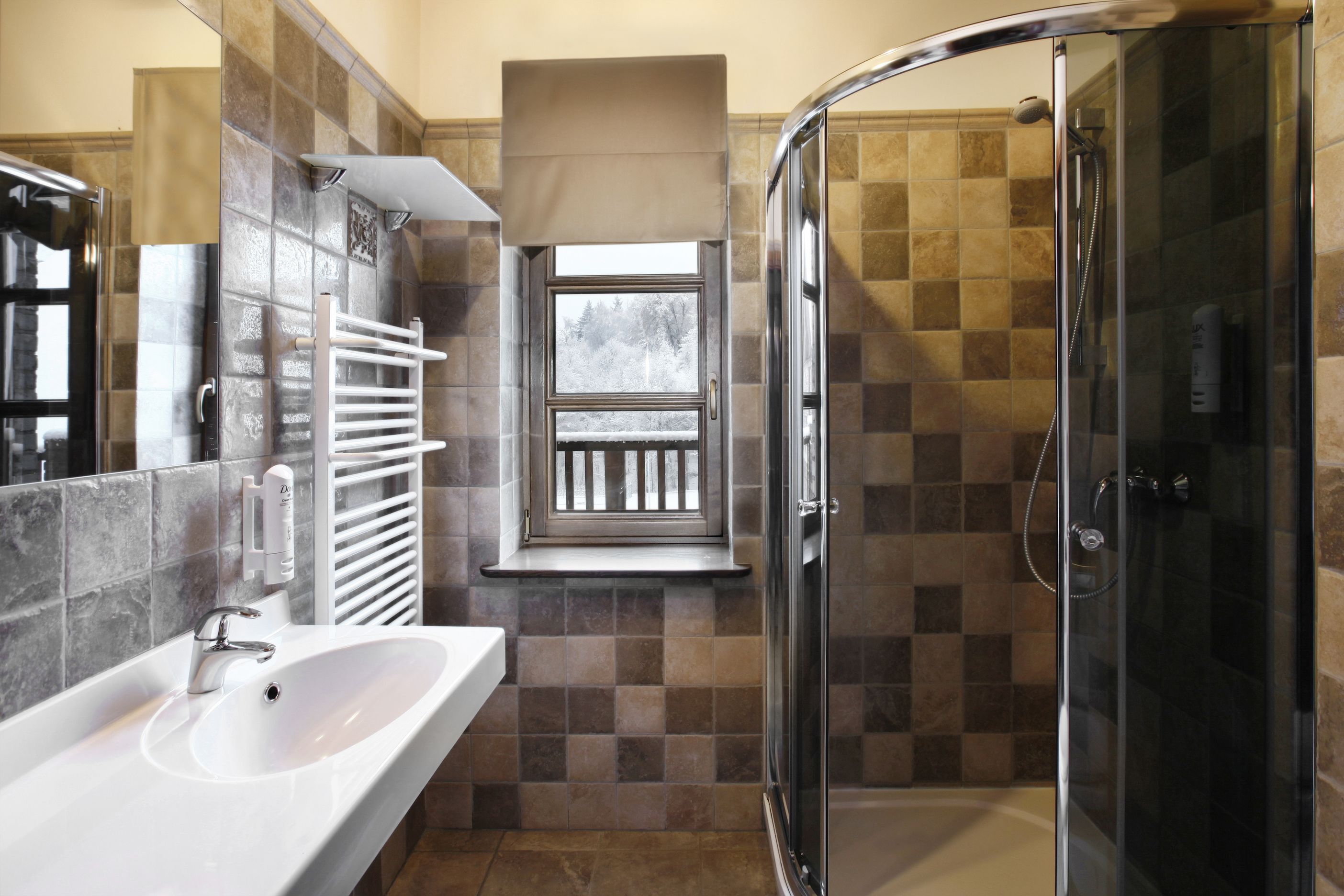 shower, free toiletries, hair dryer, slippers