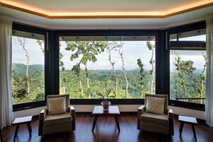 Luxury Bungalow, Private Pool, Garden View | Living area | 55-inch LED TV with satellite channels, TV