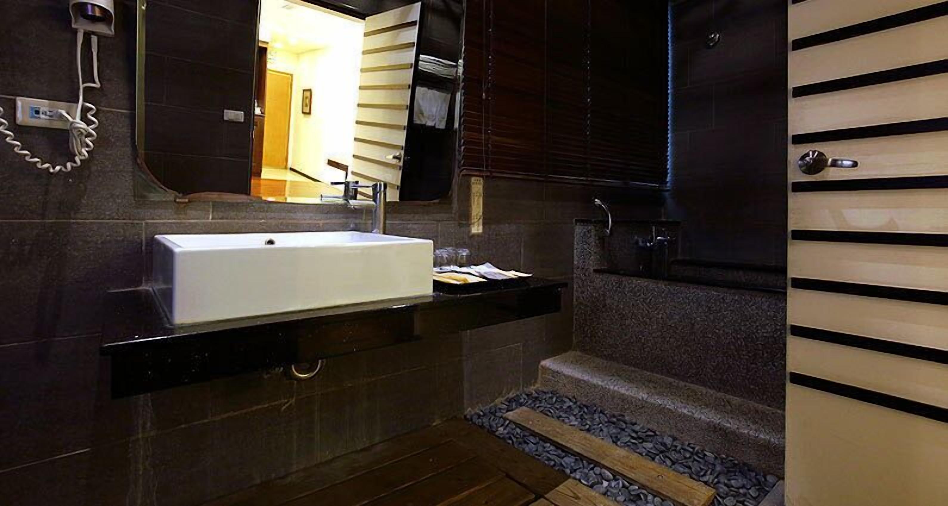 free toiletries, hair dryer, slippers, towels