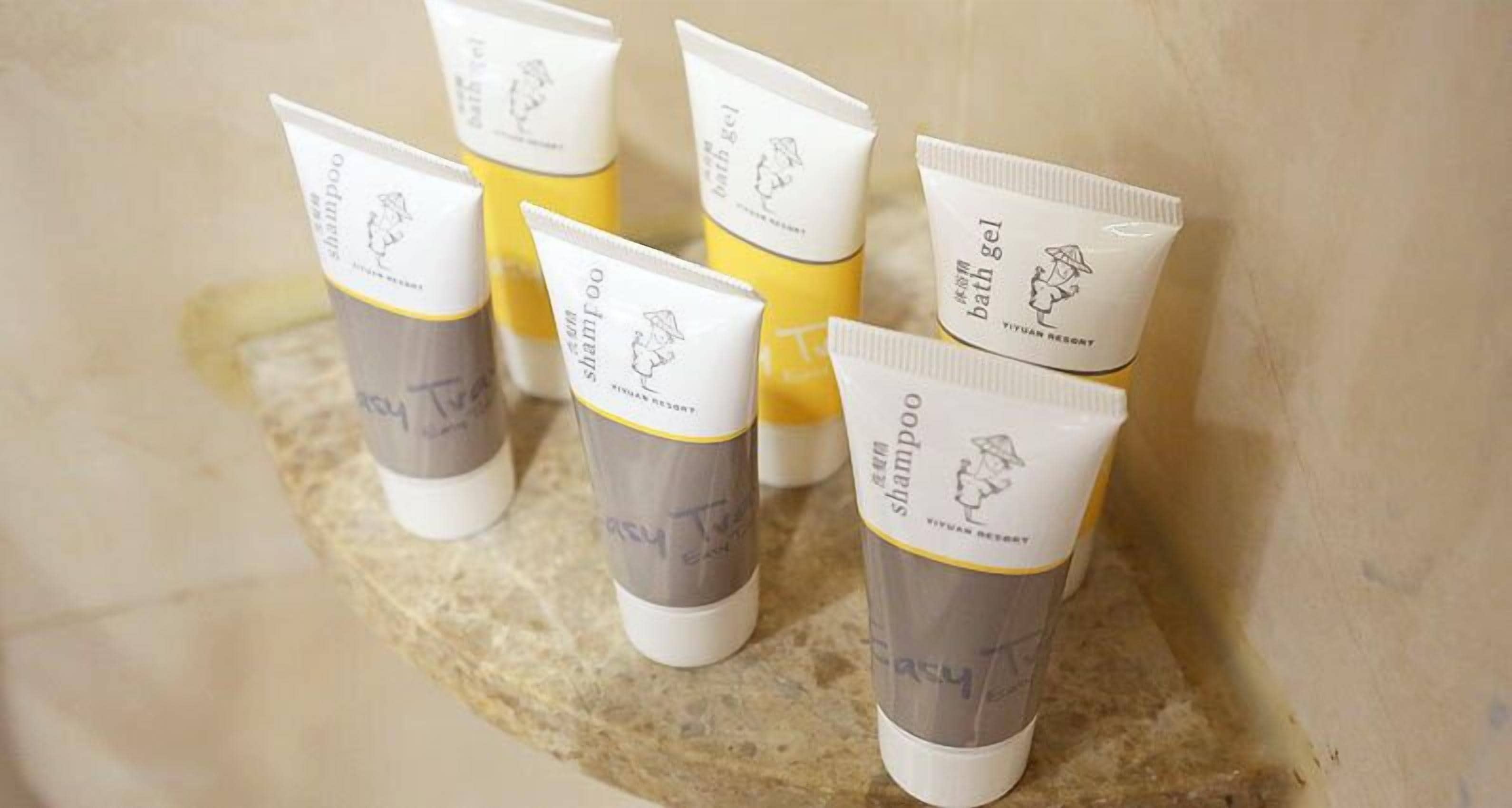 free toiletries, hair dryer, slippers, towels