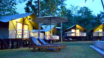 Luxury Tent, 1 King Bed, Pool View | 1 bedroom, premium bedding, desk, iron/ironing board