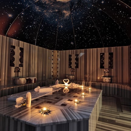 Couples treatment rooms, sauna, hot tub, steam room, Turkish bath