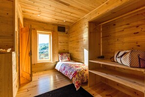 Egyptian cotton sheets, down duvets, desk, soundproofing