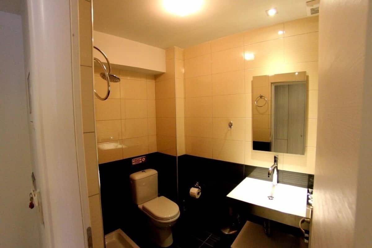 standard room | bathroom | shower, free toiletries, hair dryer, bathrobes