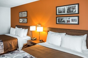 客房, 2 张大床, 无障碍, 无烟房 | 办公桌、笔记本电脑工作区、遮光窗帘、熨斗/熨衣板