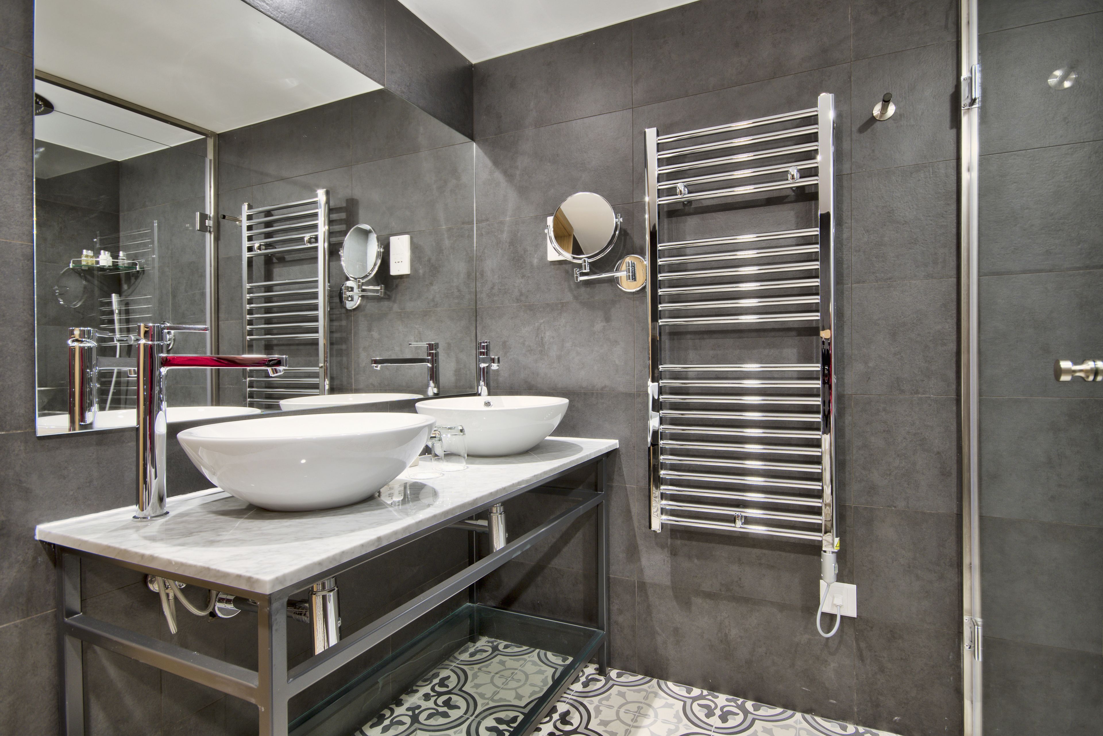 honeymoon duplex (family suite) | bathroom | free toiletries, hair dryer, bathrobes, slippers