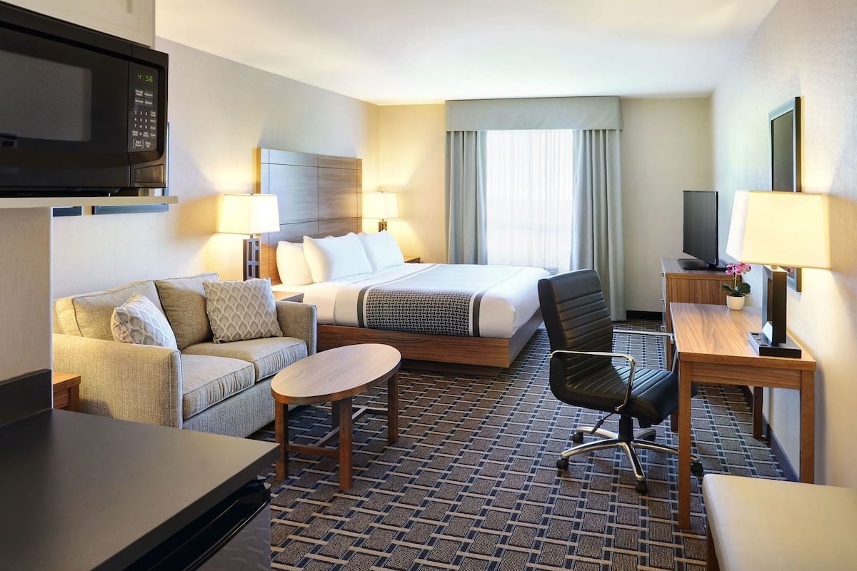 In-room safe, desk, laptop workspace, blackout drapes