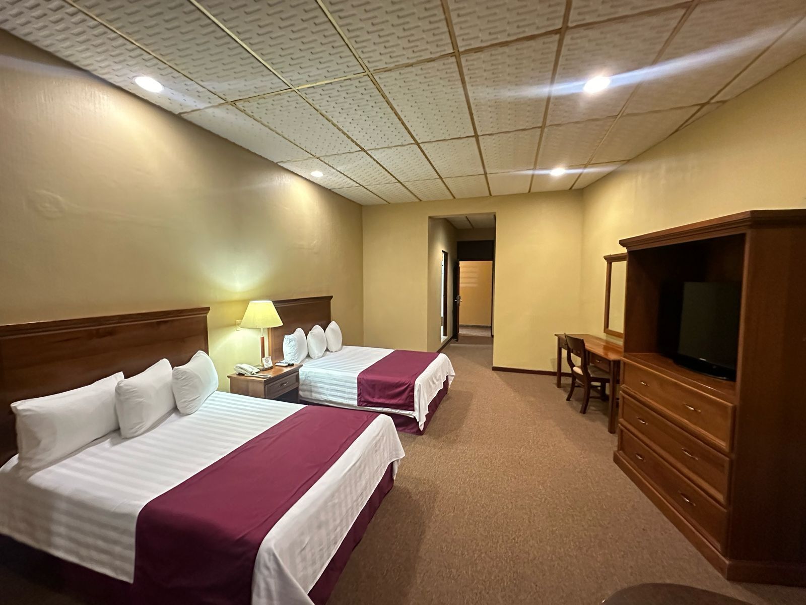 double room, 2 double beds | premium bedding, minibar, in-room safe, desk