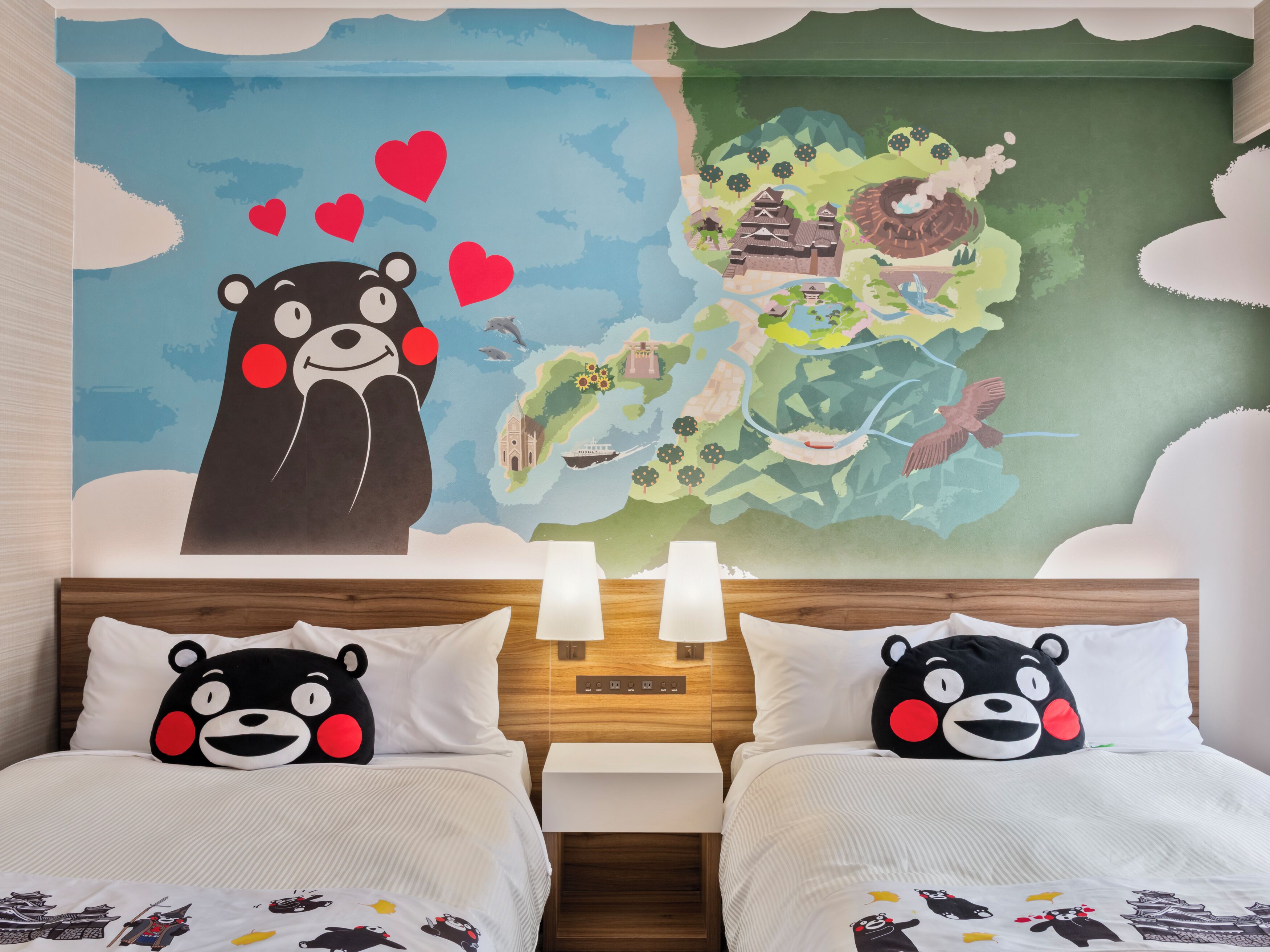 kuma bear room (standard twin + sofa bed) non smoking | in-room safe, desk, blackout curtains, iron/ironing board