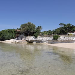 On the beach, snorkelling
