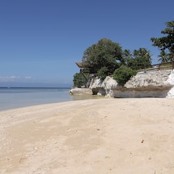 On the beach, snorkeling