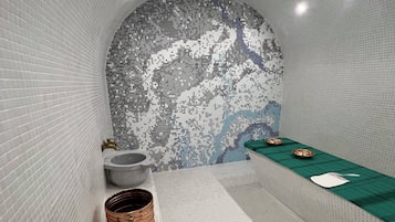 Turkish bath/hammam, body treatments, aromatherapy, facials, reflexology