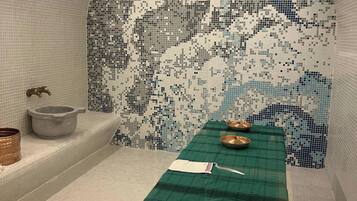 Turkish bath/hammam, body treatments, aromatherapy, facials, reflexology