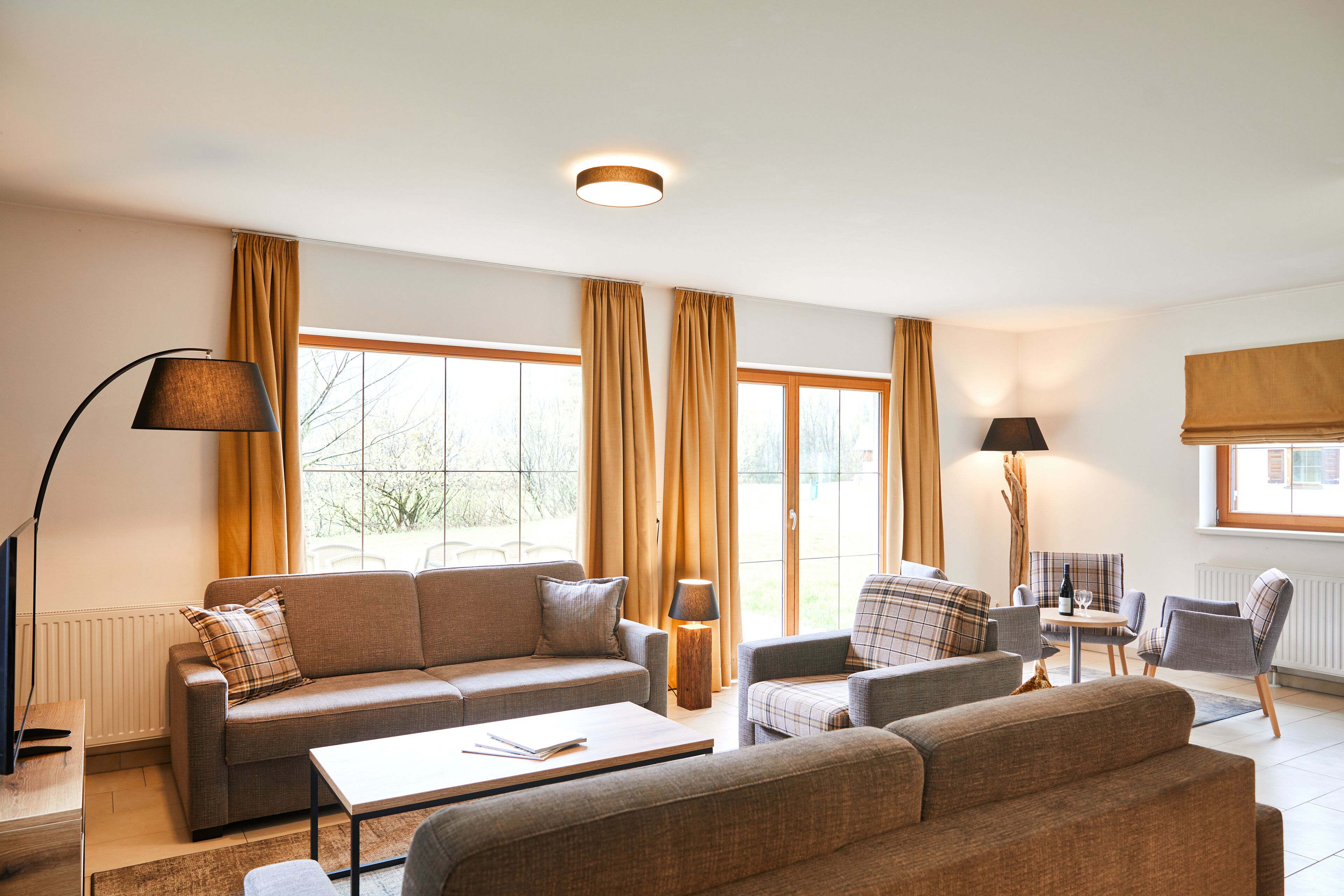 Nhà gỗ, 5 phòng ngủ, phòng tắm hơi, quang cảnh núi (Mondsee) | Khu phòng khách | TV màn hình phẳng 