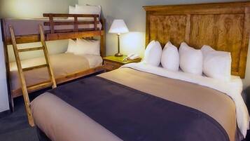 Family Room | Premium bedding, down duvets, desk, blackout curtains