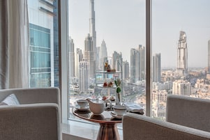 Premium bedding, down duvets, pillow-top beds, free minibar items
