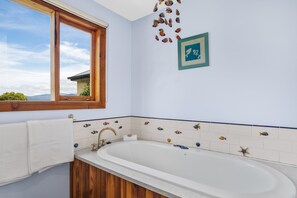 Family Suite, 2 Bedrooms, Bay View, Garden Area | Bathroom | Separate tub and shower, deep soaking tub, free toiletries, hair dryer
