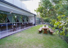 Outdoor banquet area