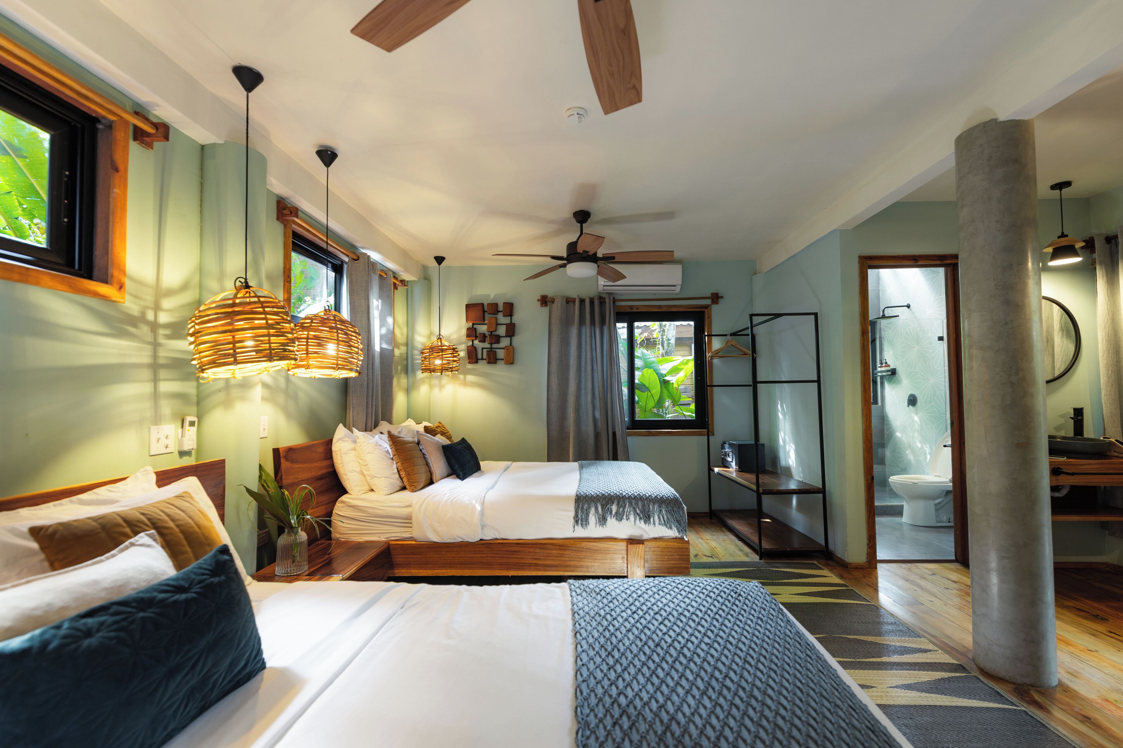 Double Queen Bungalow with AC | Individually decorated, individually furnished, bed sheets