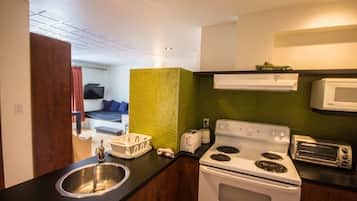 Grand Studio , Adjacent Building ,1 Double Bed , Kitchenette | Private kitchen | Fridge, coffee/tea maker