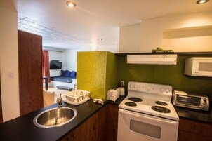 Grand Studio , Adjacent Building ,1 Double Bed , Kitchenette | Private kitchen | Fridge, coffee/tea maker