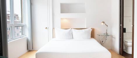 Desk, blackout curtains, iron/ironing board, free WiFi