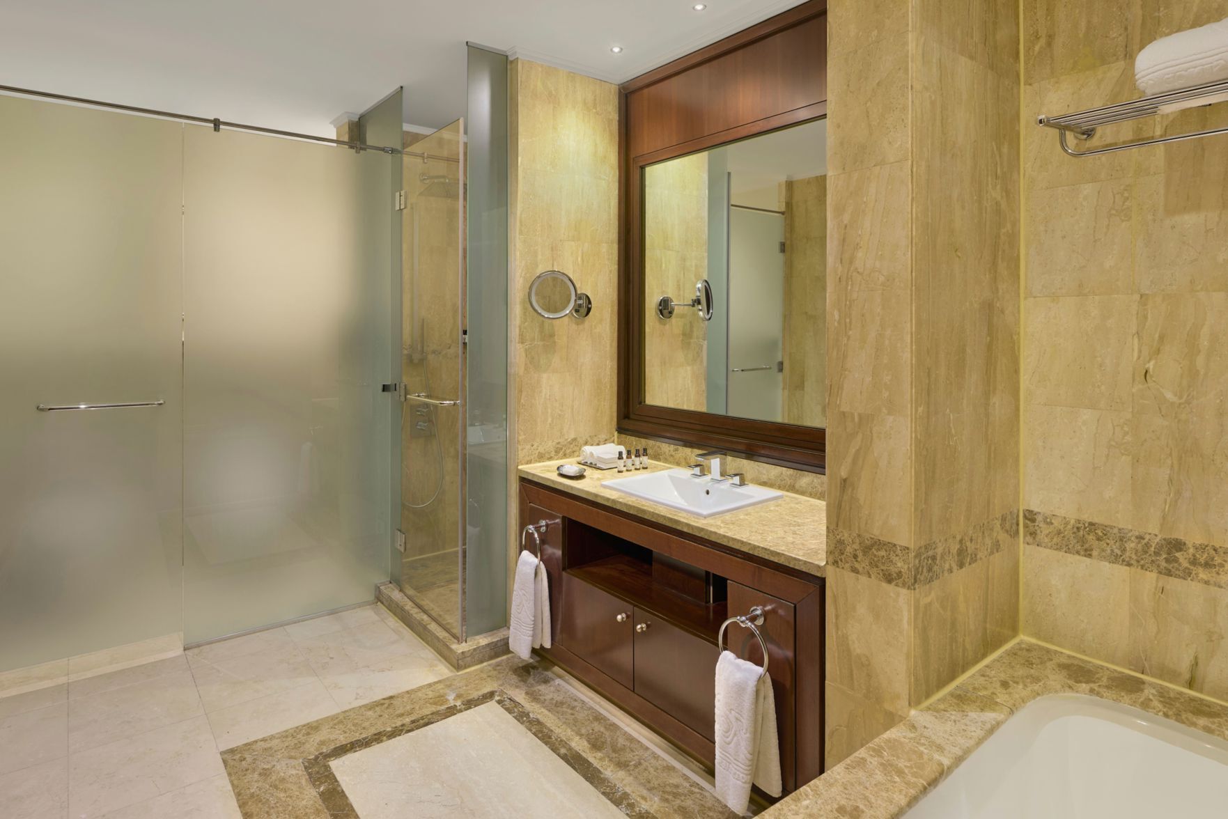 Bathroom | Separate tub and shower, hydromassage showerhead, free toiletries