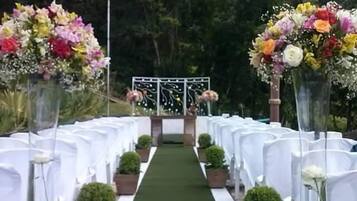 Outdoor wedding area