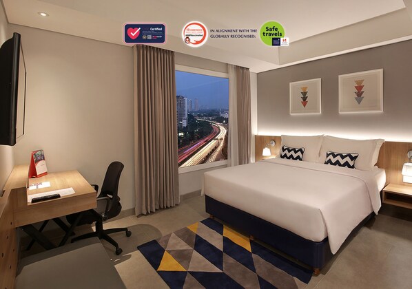 In-room safe, blackout curtains, soundproofing, iron/ironing board