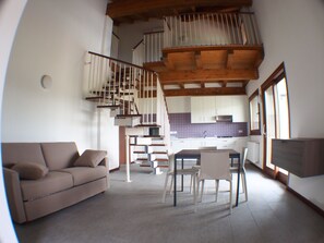 Apartment, 1 Bedroom (Split Level) | Living area | Flat-screen TV - Agriturismo Ai Tre Castelli (Moruzzo)