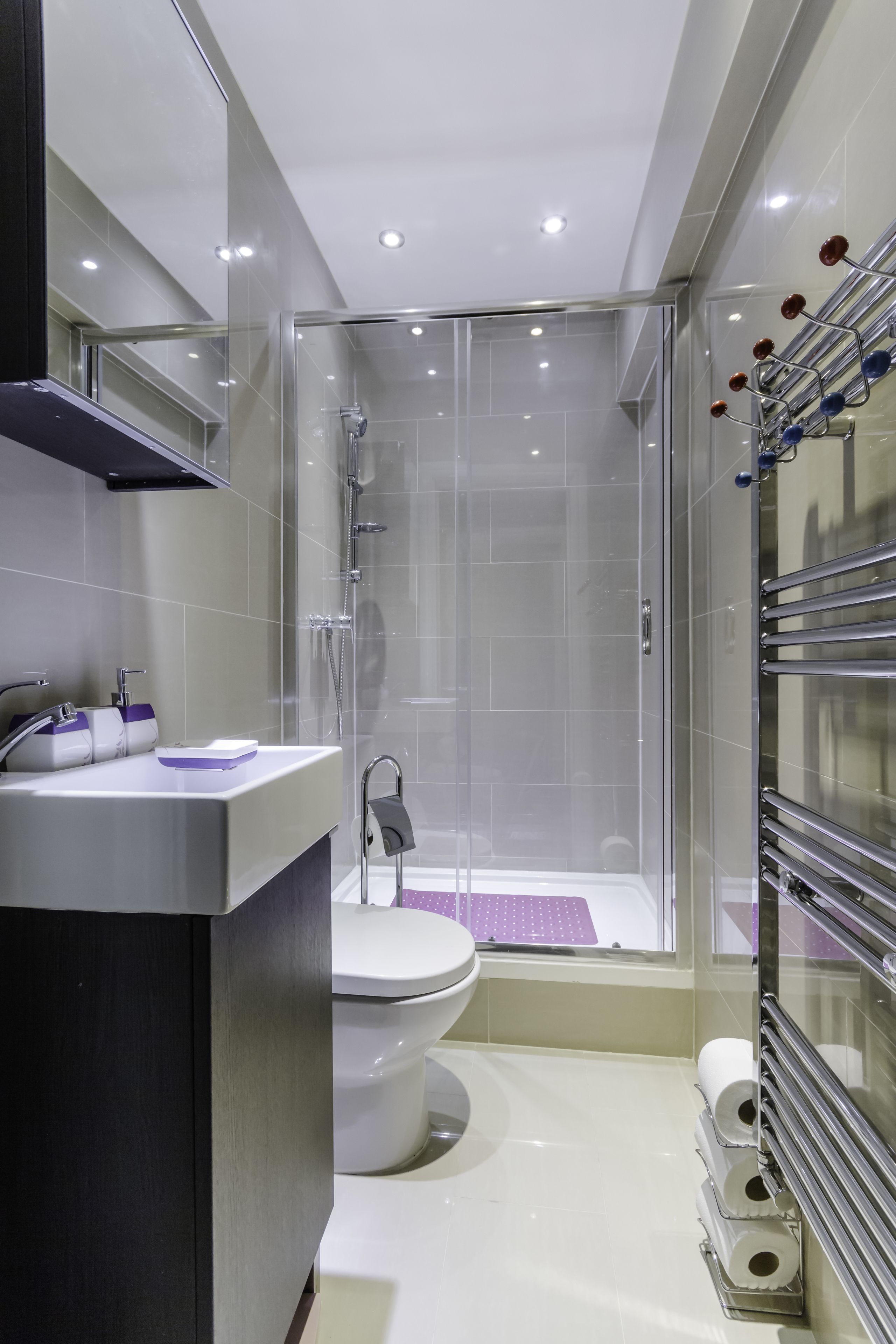 Shower, free toiletries, towels