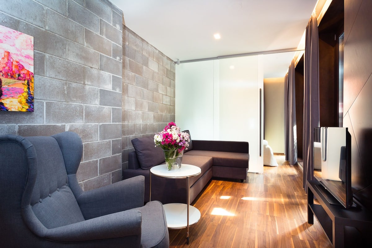 APARTMENT 5, Large 1 Bedroom with Bath | Luxe beddengoed, een strijkplank/strijkijzer, gratis wifi