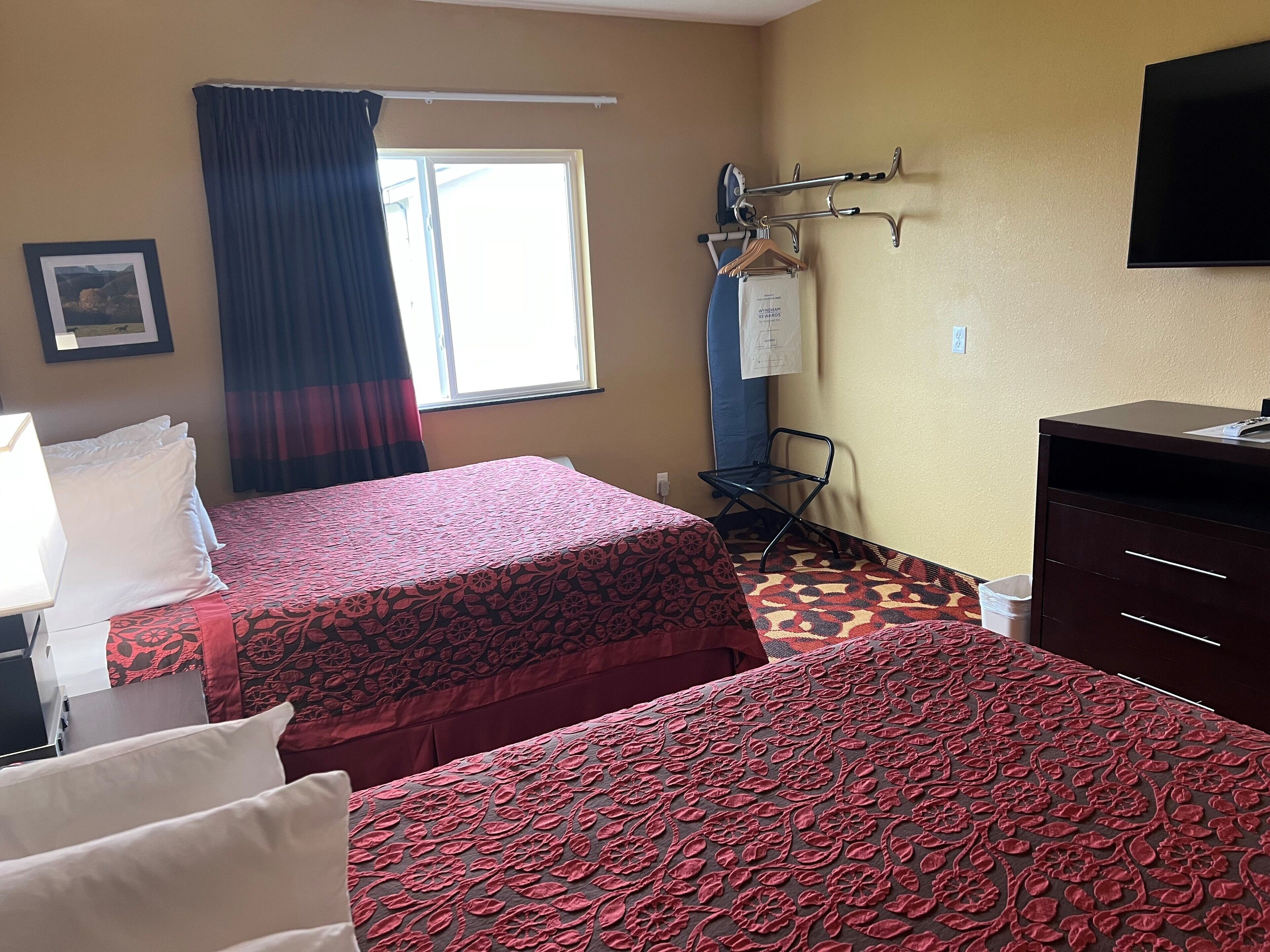 room, 2 queen beds, non smoking | desk, iron/ironing board, free wifi, bed sheets