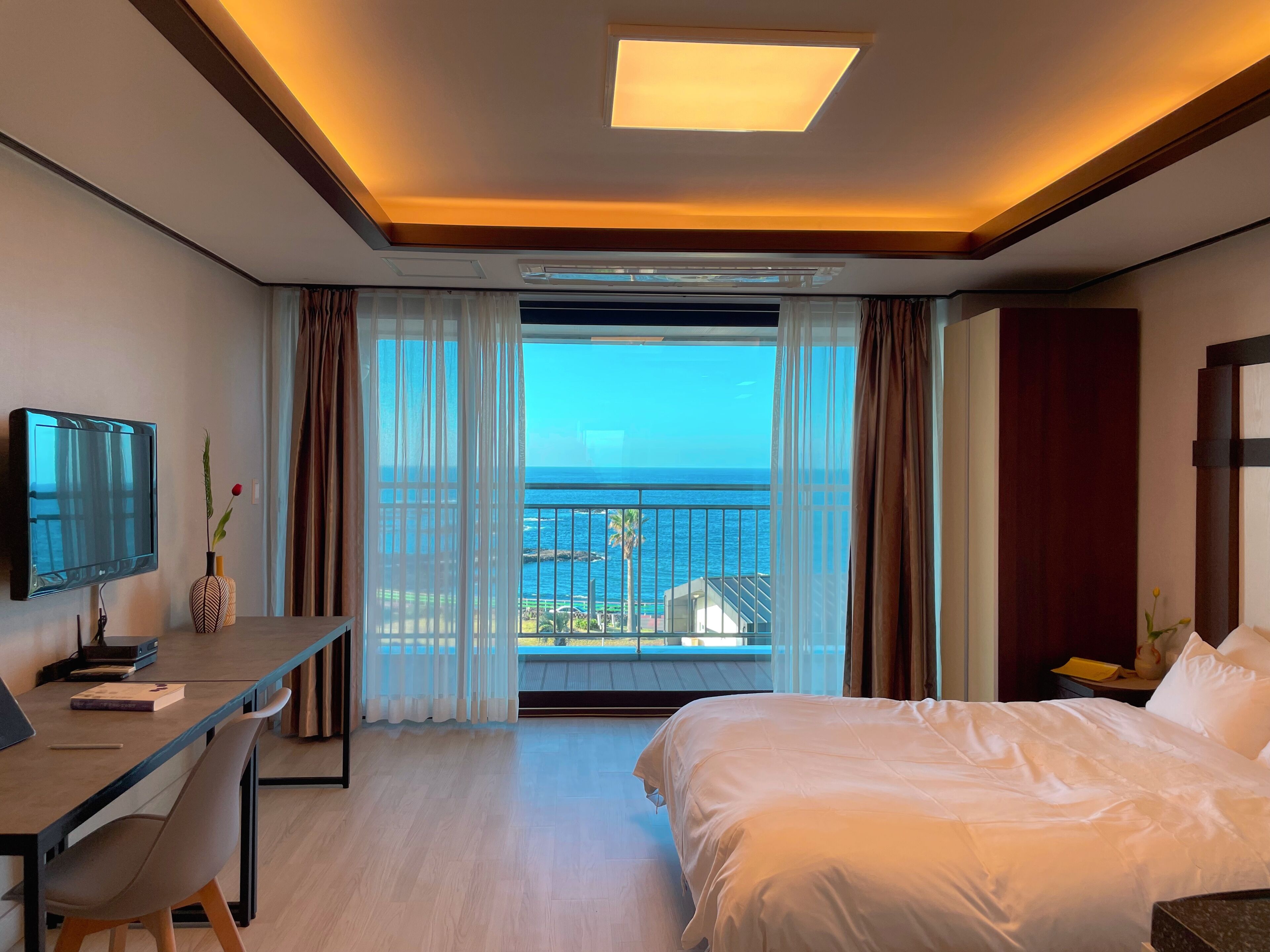 double room for 2 | down duvets, desk, laptop workspace, blackout curtains