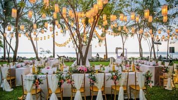Outdoor banquet area