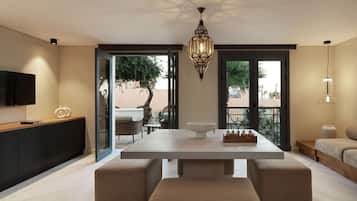 Suite | 1 slaapkamer, luxe beddengoed, een minibar, een kluis op de kamer