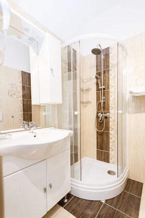 Shower, hair dryer