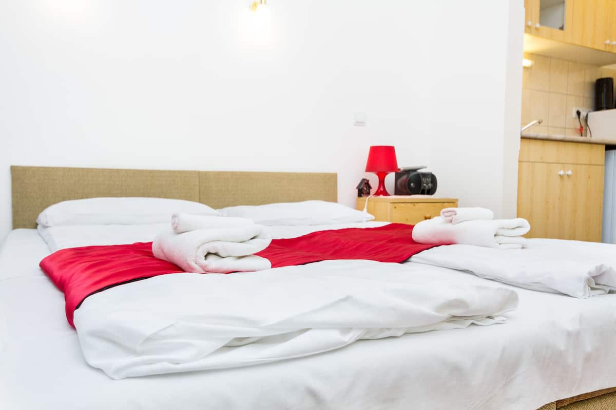 Iron/ironing board, cots/infant beds, free WiFi