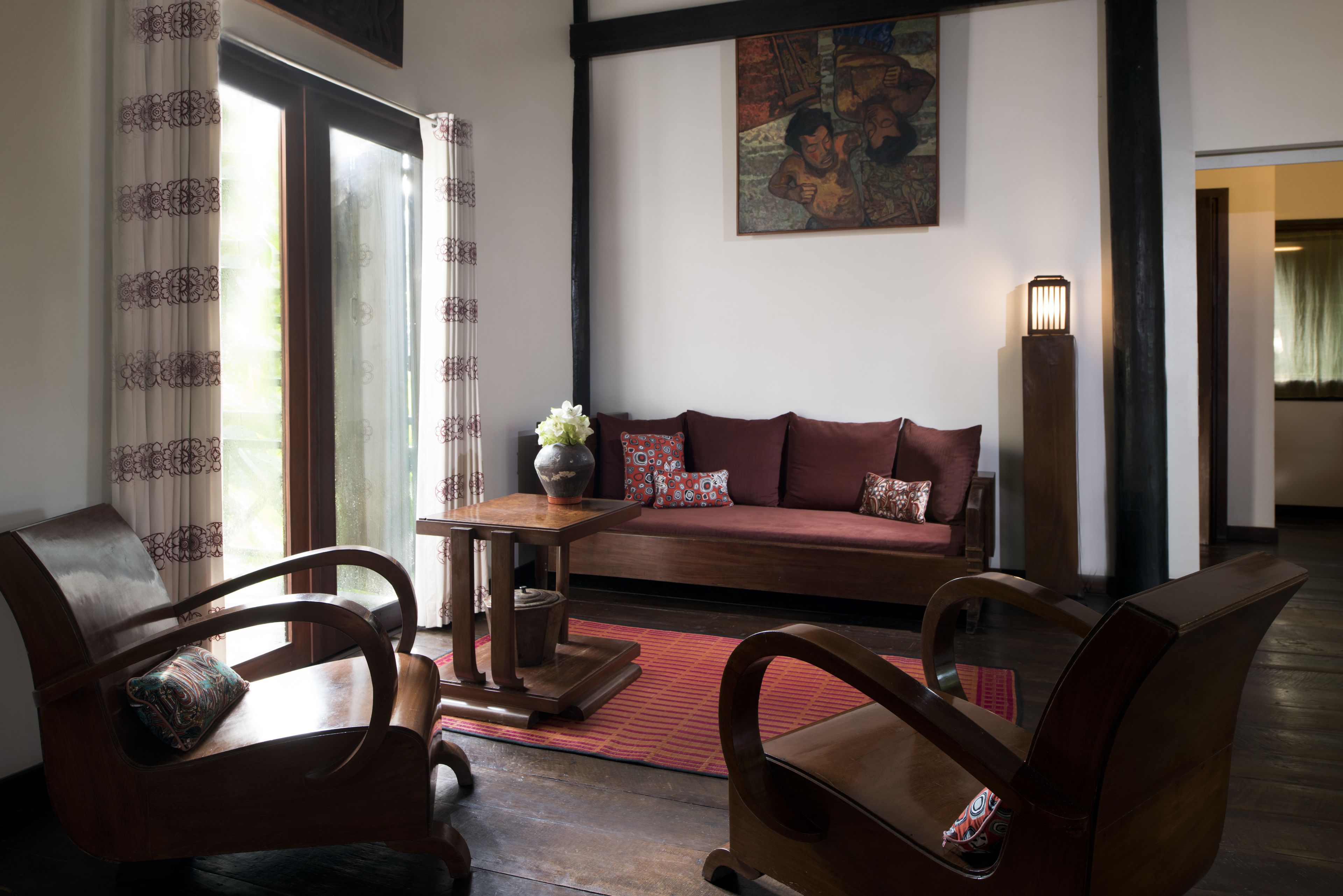 deluxe villa, 1 bedroom | living area | flat-screen tv, dvd player