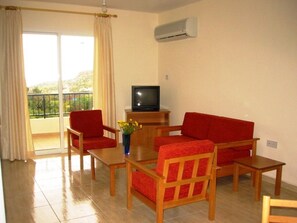 Apartment, 1 Bedroom, Balcony, Sea View | Living area - Aurora Apartments (Pegeia)