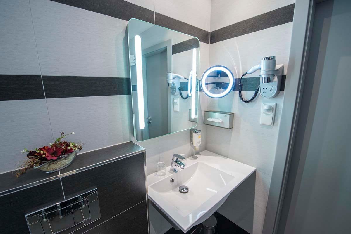 free toiletries, hair dryer, towels