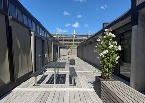 Terrace/patio - Idraettens Hus Hotel & konference (Brondby)