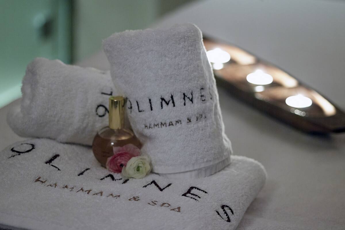 free toiletries, hair dryer, slippers, towels