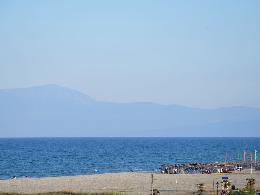 Beach nearby, sun loungers, beach umbrellas