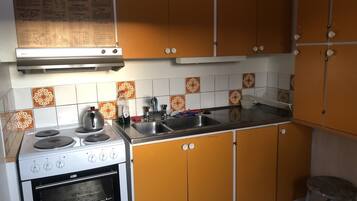 Quadruple Room, Shared Bathroom (annex) | Private kitchen | Fridge, microwave, oven, stovetop
