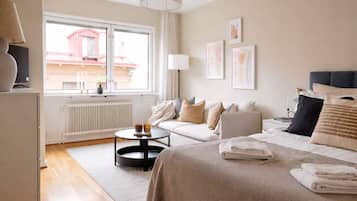 Blackout drapes, iron/ironing board, free WiFi, bed sheets